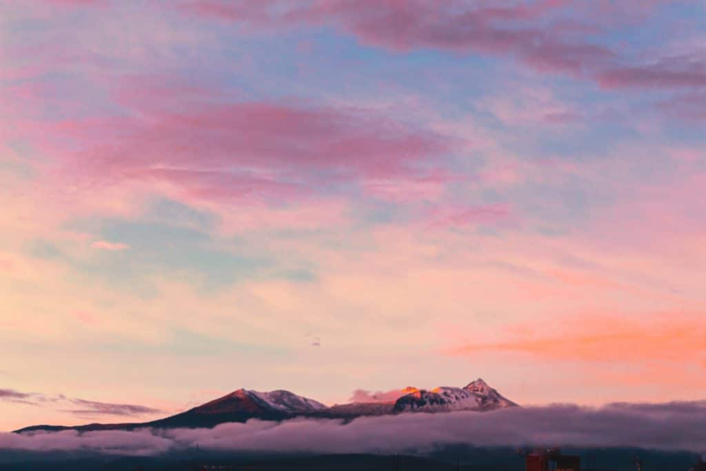 pastel sunset over hills