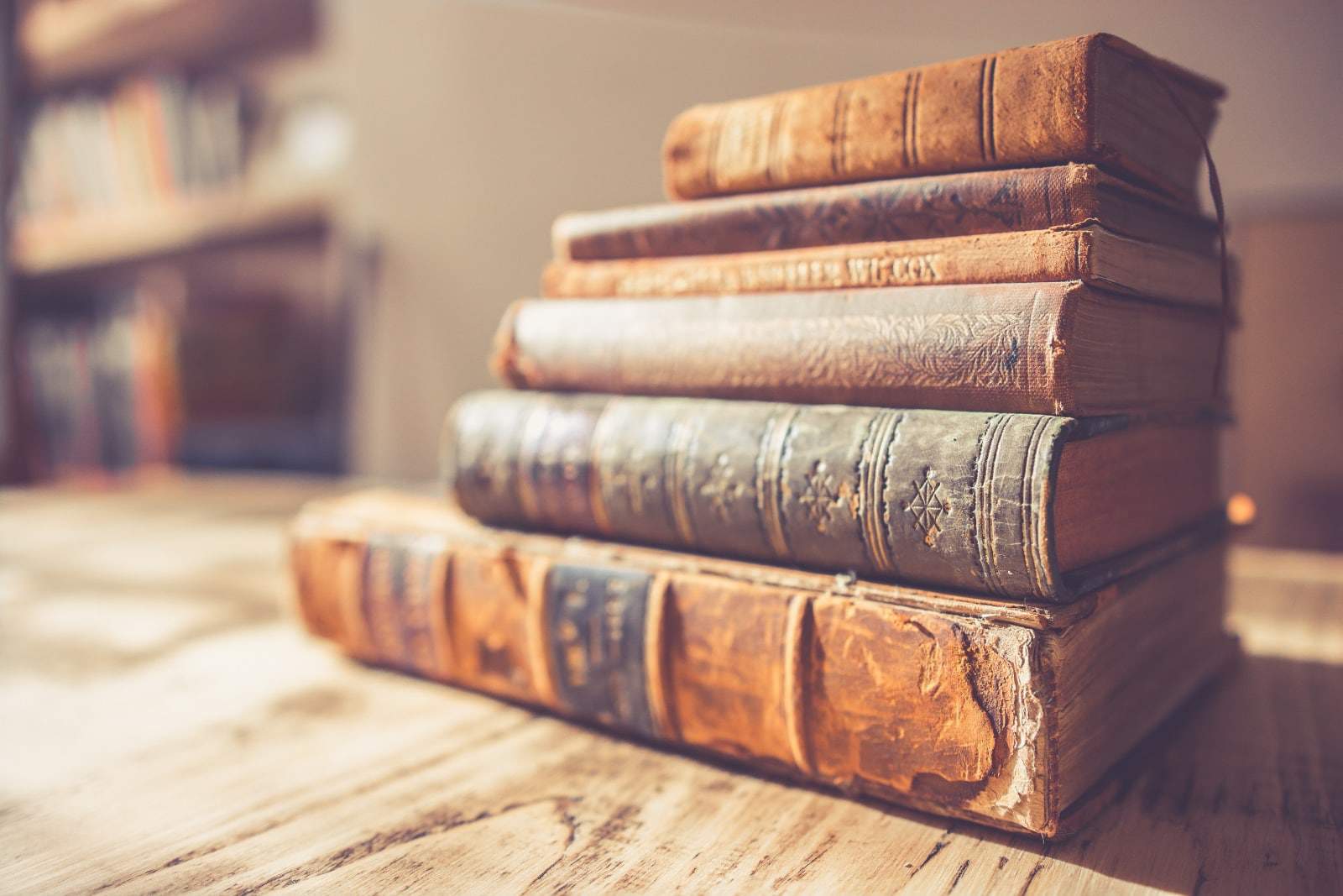 old leather bound books