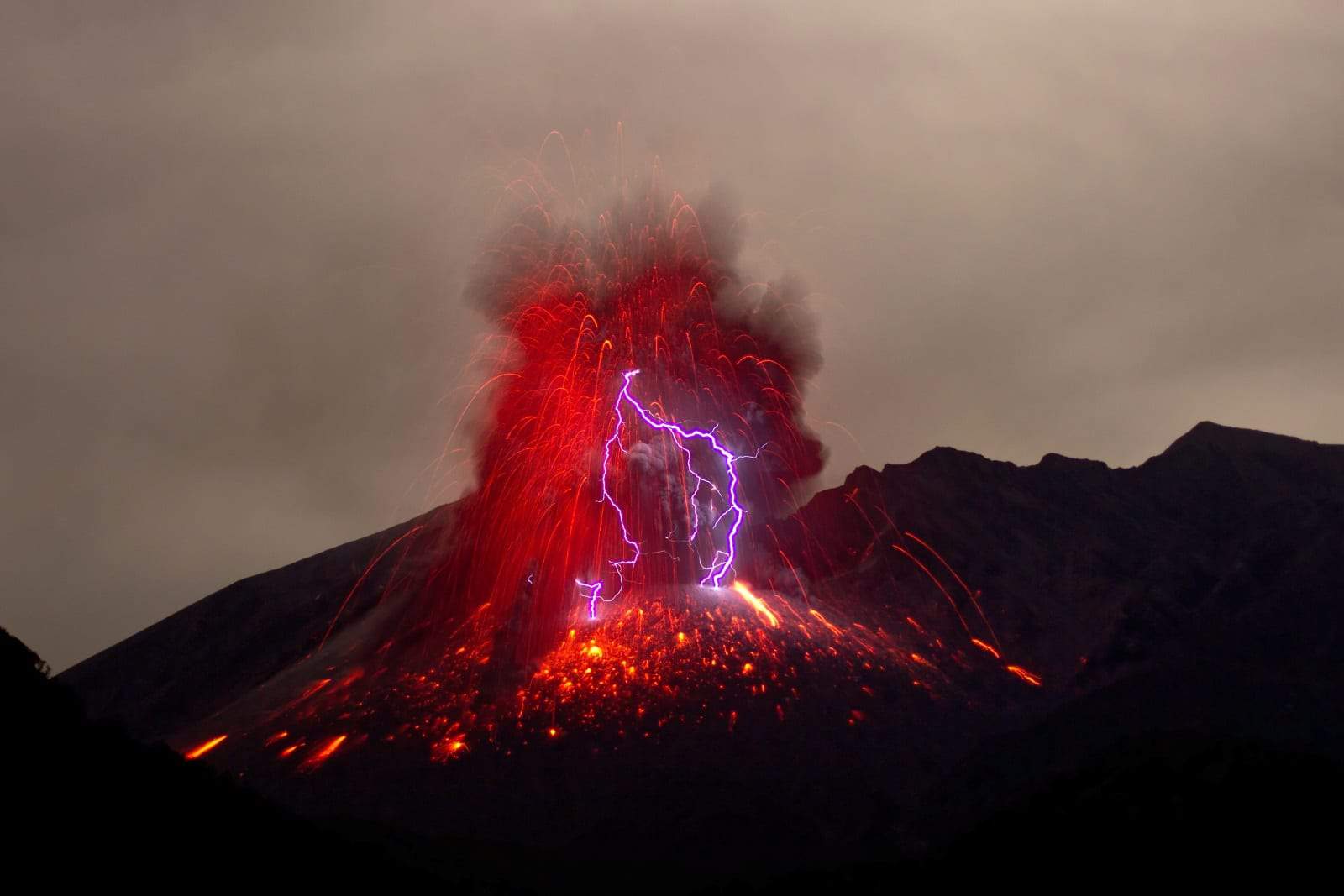 volcano and lightning image from unsplash dot com